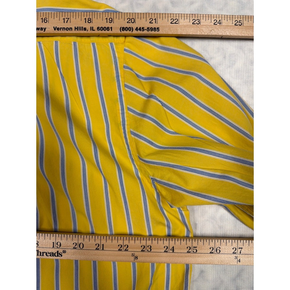 Ralph Lauren Jeans Co Mens XL Yellow Blue Striped Long Sleeve Button Down Shirt - Picture 5 of 12